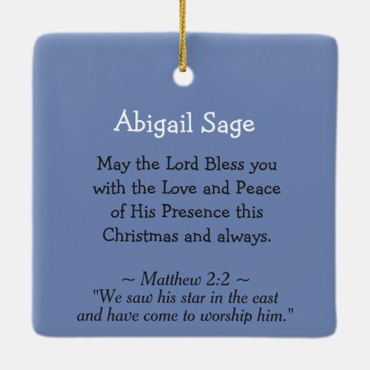 Komm uns Adore Lass, Christus der Herr, Geburt Keramikornament (Rückseite)