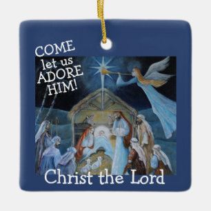 Komm uns Adore Lass, Christus der Herr, Geburt Keramikornament