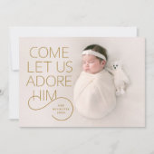 Komm uns Adore Lass Ihm blass Weihnachts-Foto Einladung (Vorderseite)