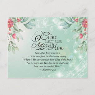 Komm uns Adore Lass Matthew 2:2 Bibel Weihnachten Postkarte