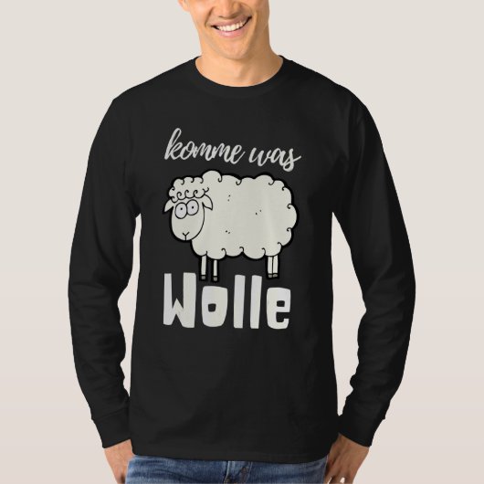 Komm, war Wolle Niedliche Schafwolle Tube Nähen Cr T-Shirt (Vorderseite)