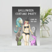 Komm, wie du Halloween-Einladung bist Einladung (Stehend Vorderseite)