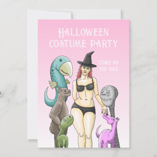 Komm, wie du Halloween-Party bist Einladung (Vorderseite)