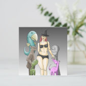 Komm, wie du Halloween-Party bist Einladung (Stehend Vorderseite)