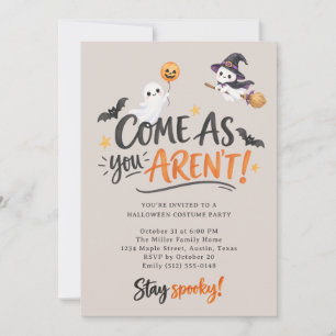 Komm, wie du nicht bist, süße Halloween-Kostümpart Einladung