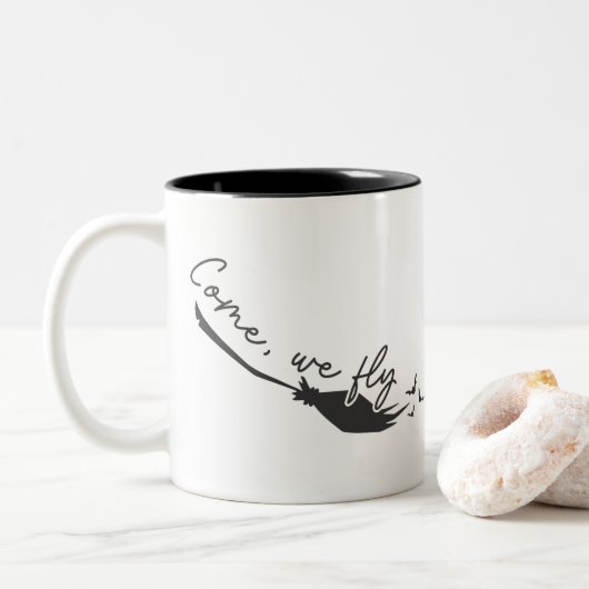 Komm, wir fliegen zweifarbige tasse (Mit Donut)