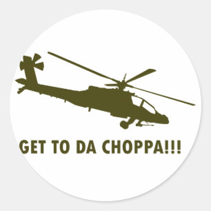 Komm zu Da Choppa!!! Runder Aufkleber