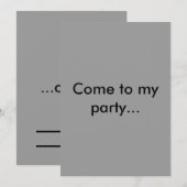 Komm zu meinem Party...oder DIE. Einladung (Vorne/Hinten)