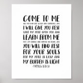 Komm zu mir, alle, Matthew 11:28-30 Poster (Vorne)