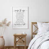 Komm zu mir, alle, Matthew 11:28-30 Poster