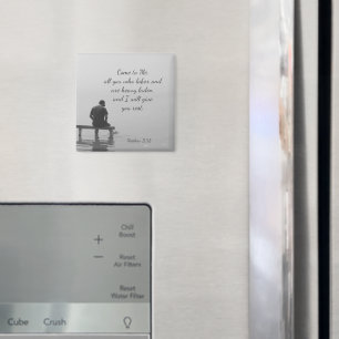 Komm zu mir, ich gebe dir Erholung, Matt 11:28 Magnet