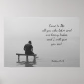 Komm zu mir, ich gebe dir Erholung, Matt 11:28 Poster (Vorne)
