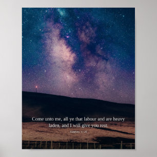 Komm zu mir — Matthäus 11,28 Kunst Poster