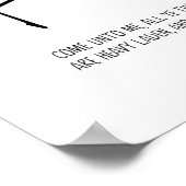 Komm zu mir, Matthew 11:28, Kunst der Schrift Wall Poster (Ecke)