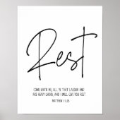 Komm zu mir, Matthew 11:28, Kunst der Schrift Wall Poster (Vorne)