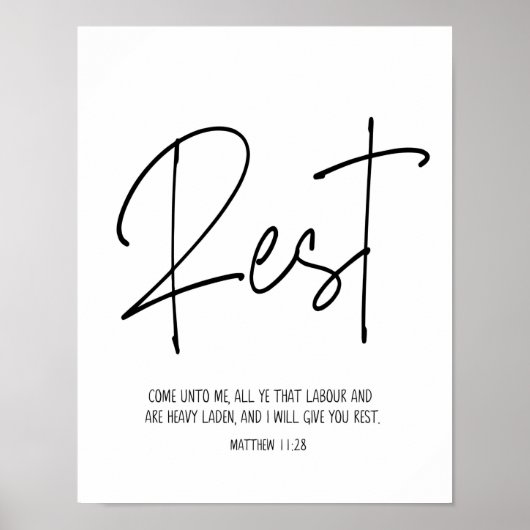 Komm zu mir, Matthew 11:28, Kunst der Schrift Wall Poster (Vorne)