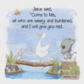 Komm zu mir und ich gebe dir Erholung Matthew 11:2 Aufkleber (Vorderseite)