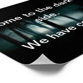 Komm zur dunklen Seite. Wir haben Kekse. Poster (Ecke)