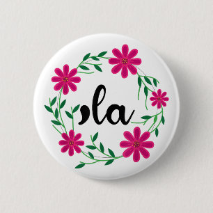 Komma la Floral Kamala Harris Präsidentin 2024 Com Button