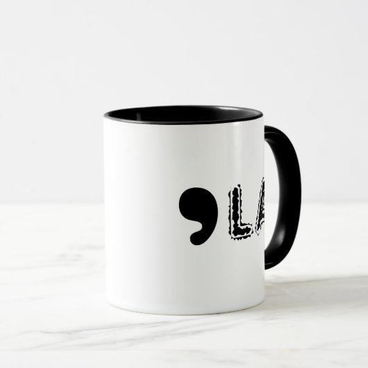 Komma-LA für Kamala Harris Tasse (VorderseiteRechts)
