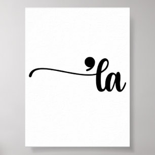 Komma La Kamala Harris Satzzeichen La Election Poster