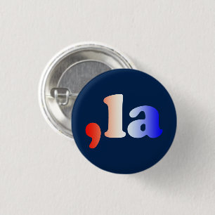 Komma La kamala rot-blauer Gradiententext blau Button
