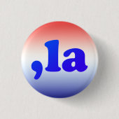 Komma La kamala typografisch rot-blauer Farbverlau Button (Vorderseite)