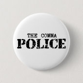 Komma-Polizei knöpft Button (Vorderseite)