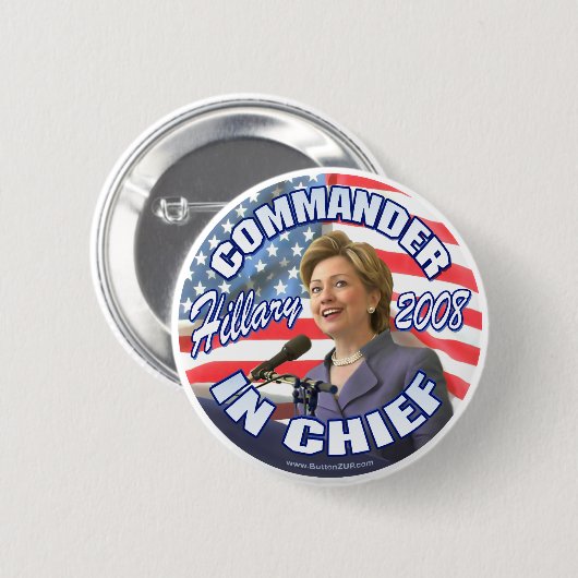 Kommandant - herein - Hauptknopf Hillary 2008 Button (Vorne & Hinten)