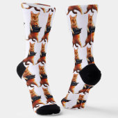 Kommando Orange Cat Socken (Gewinkelt)