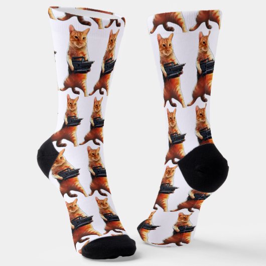 Kommando Orange Cat Socken (Gewinkelt)