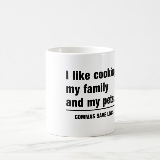 Kommas retten die Leben Kaffeetasse (Mittel)