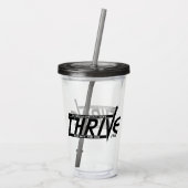 KOMMEN Acryltrommel vorwärts (Rauch) Acryltrinkbecher (Rückseite)