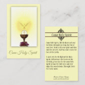 KOMMEN HEILIGER GEIST BESTÄTIGUNGS-GEBETS-HEILIGE VISITENKARTE (Vorne/Hinten)