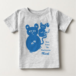 Kommen hier die boshaften Mäuse! Cartoon-Maus Baby T-shirt
