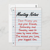 Kommen Sie bald zurück Postkarte (Vorne/Hinten)