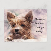 Kommen Sie bitte Zuhause bald ich Miss Sie schreck Postkarte (Vorderseite)