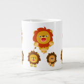 "Kommen Sie!" Drei Niedliche Cartoon Lions Jumbo T Jumbo-Tasse (Vorderseite)