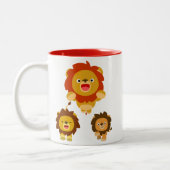 "Kommen Sie!" Drei Niedliche Cartoon Lions Tasse (Links)