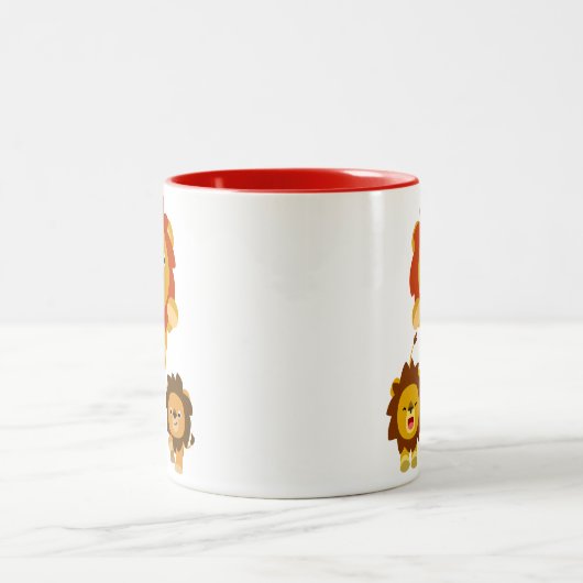 "Kommen Sie!" Drei Niedliche Cartoon Lions Tasse (Mittel)