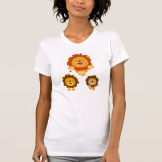 "Kommen Sie!" Drei Niedliche Cartoon Löwen Frauen  T-Shirt