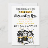 Kommen Sie feiern unsere Graduate Shih Tzu Hunde Einladung (Vorderseite)