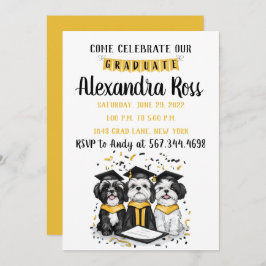 Kommen Sie feiern unsere Graduate Shih Tzu Hunde Einladung