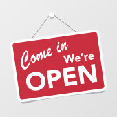 Kommen Sie in den Open Business Shop Fensteraufkleber (Blatt)