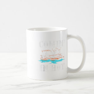 Kommen Sie in heißen sonnigen Pontoon Boat River L Kaffeetasse