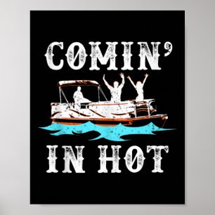 Kommen Sie in heißen sonnigen Pontoon Boat River L Poster