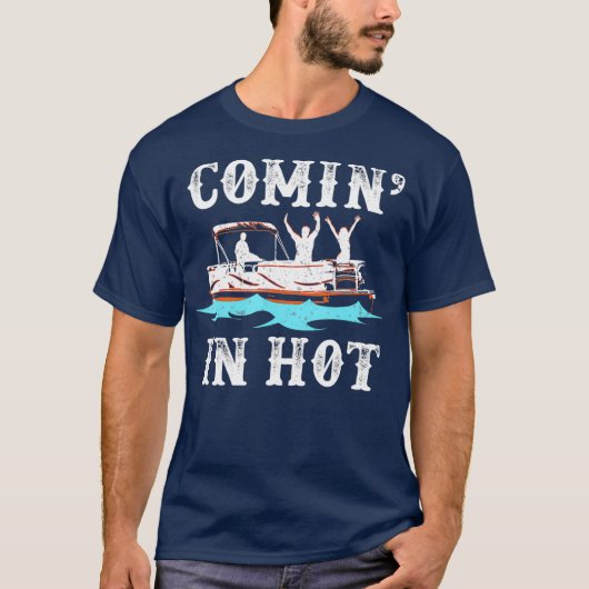 Kommen Sie in heißen sonnigen Pontoon Boat River L T-Shirt (Vorderseite)