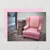 Kommen Sie in mein Wohnzimmer Damp Pink Sessel Stä Postkarte (Vorne/Hinten)