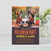 Kommen Sie in unser Halloween-Party Foto Einladung (Stehend Vorderseite)