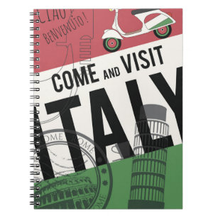 Kommen Sie Italien besichtigen Notizblock